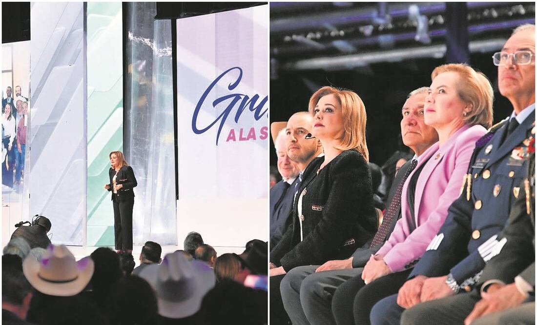 La gobernadora de Chihuahua, María Eugenia Campos, rindió su Primer Informe de Gobierno ante personalidades del ámbito político y artistas. Fotos: Especiales