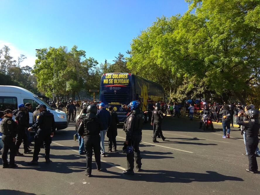 Agustín Salinas/El Universal. América llega a Ciudad Universitaria con un fuerte dispositivo de Seguridad 