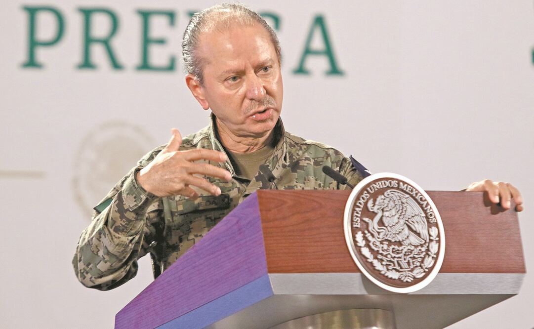 El secretario de la Marina, Rafael Ojeda Durán, dijo en la mañanera que los jueces no ayudan para encarcelar a miembros del narcotráfico. Foto: Carlos Mejía. EL UNIVERSAL
