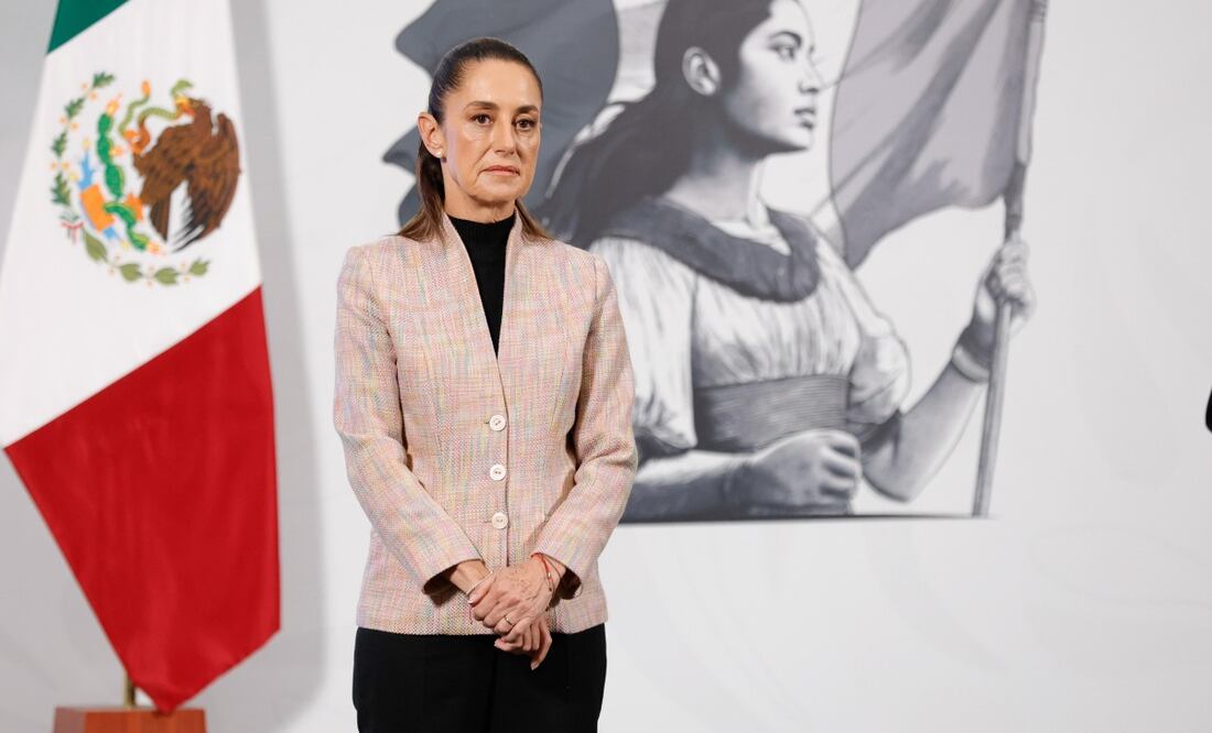 Claudia Sheinbaum, presidenta de México, durante la mañanera del 29 de julio del 2025. Foto: Diego Simón / EL UNIVERSAL.