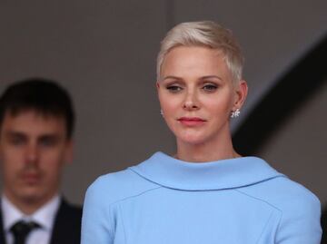 El look de Charlene de Mónaco en la entrega del premio a Checo Pérez