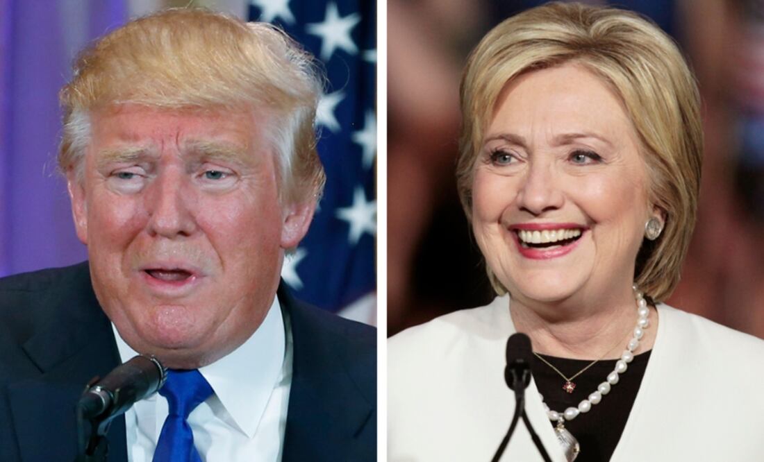 El precandidato republicano Donald Trump y la demócrata Hillary Clinton, en 2016. FOTO: ESPECIAL