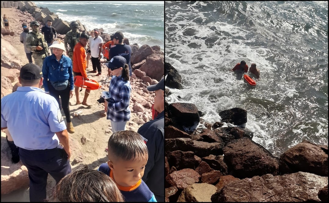 La directora de Salud Municipal de Guasave, Andrea Leticia Espinoza Camacho, externó que dado que se mantiene el operativo de Verano Seguro en las playas, se logró rescatar sano y salvo al turista, pese al fuerte oleaje. Foto: Especial