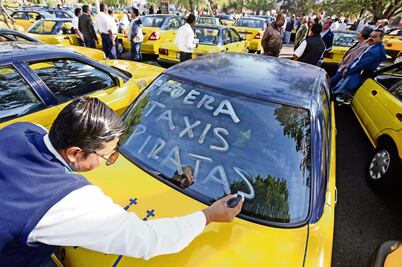 Manifestación contra Uber termina en riña