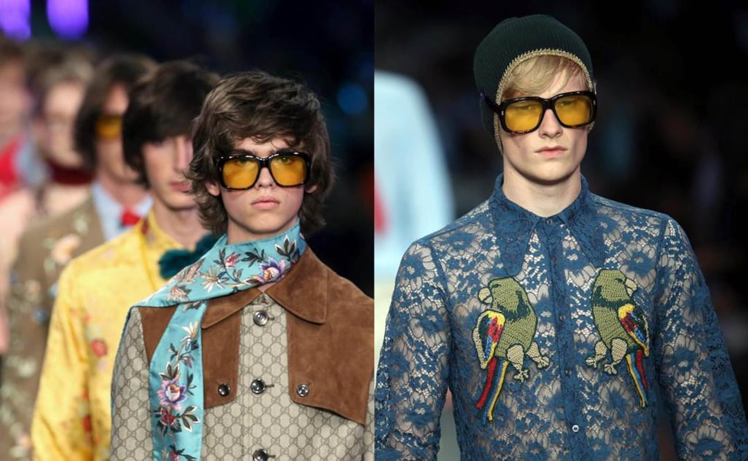 Modelos lucen una creación de la colección de Gucci durante la Semana de la Moda de Milán. FOTO: EFE
