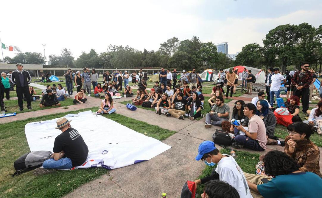 Universidad Nacional Autónoma de México lanzó un comunicado para exigir un alto al fuego en la Franja de Gaza. Fotos: Gabriel Pano/EL UNIVERSAL