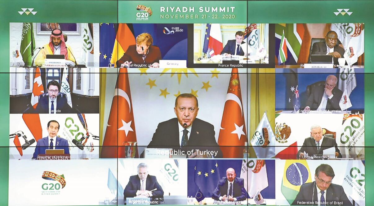 Durante la reunión virtual de ayer, los miembros del G20 se comprometieron a distribuir las vacunas a países pobres. Foto: AP