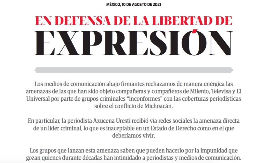 Foto tomada del desplegado