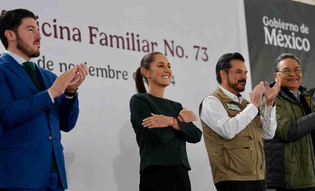 La presidenta Claudia Sheinbaum con el gobernador de Nuevo León Samuel García. Foto: Presidencia