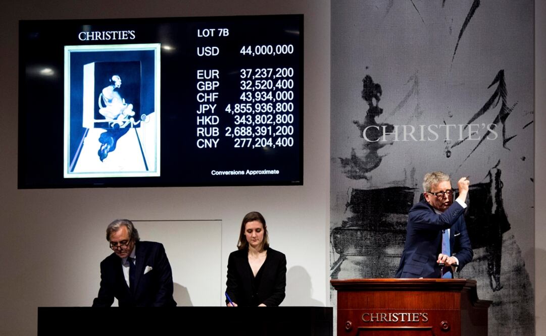 La pintura "Study of a Portrait" del artista Francis Bacon fue subastada por 50 mdd. Foto: EFE/Alba Vigaray