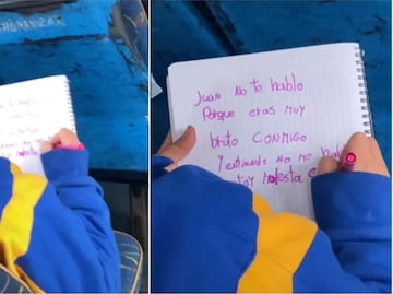 ¡Te vamos a encontrar Juan! Niña escribe carta de desamor en transporte público