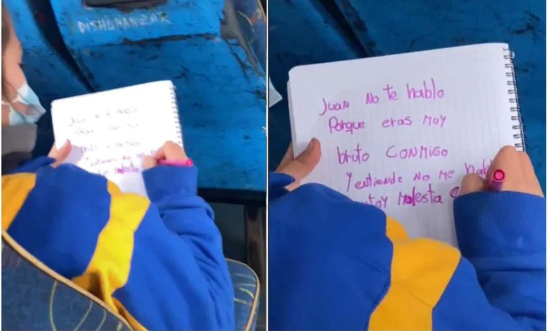 ¡Te vamos a encontrar Juan! Niña escribe carta de desamor en transporte público