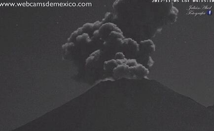 Volcán Popocatépetl emite exhalación de mil 800 metros 