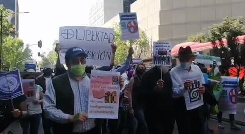 Al grito de "Álvarez-Buylla, la ciencia no es tuya", llega marcha de comunidad del CIDE al Senado