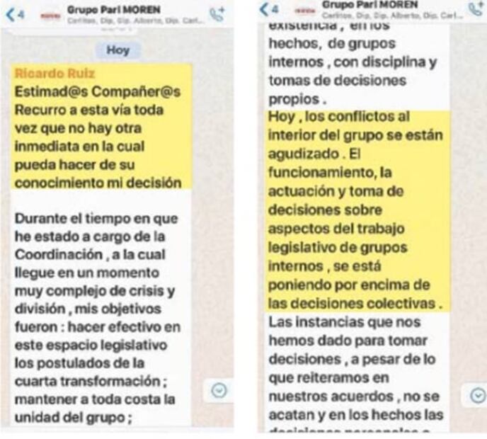 Se destapa en WhatsApp crisis de Morena