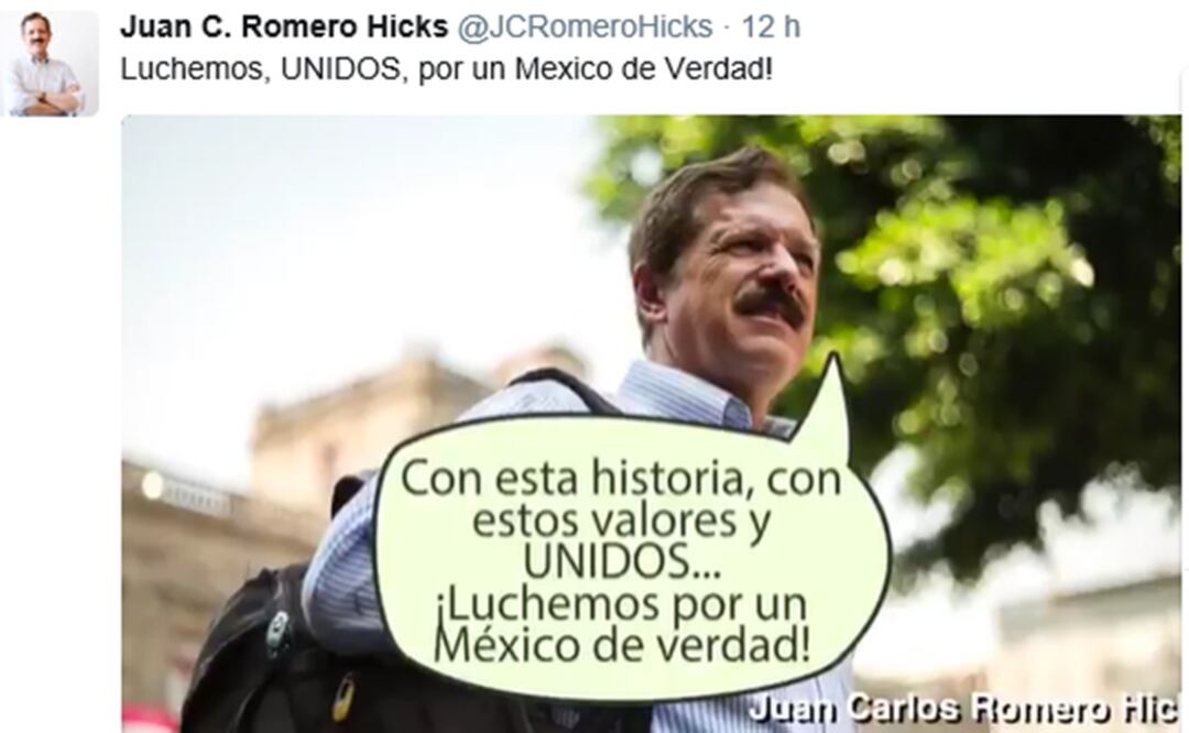 Captura de pantalla de cuenta en Twitter del político