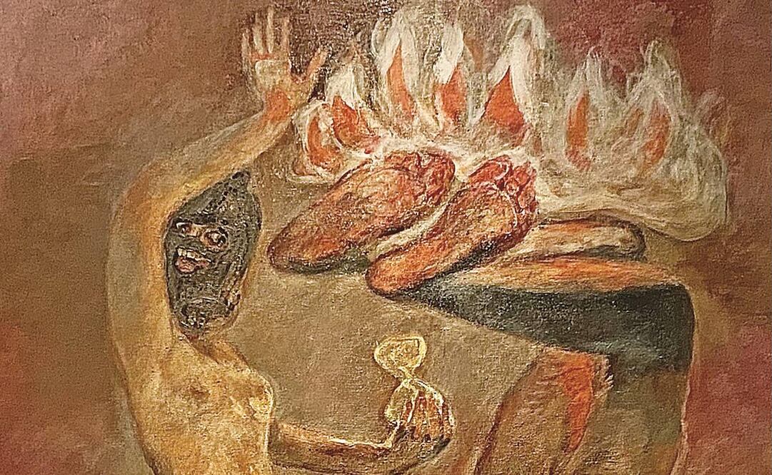 En la muestra destaca el óleo Descendimiento y ascensión, que forma parte de un cuadríptico que pertenece al AGN.