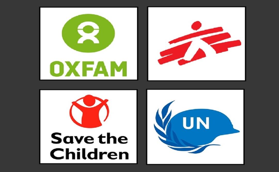 Oxfam (arriba izq.)-Foto:Oxfam México FB, Médecins Sans Frontières (arriba der.)-Foto:Médecins Sans Frontières FB, Save the Children (abajo izq.)-Foto:Save the Children FB y Fuerzas de la paz de las Naciones Unidas (abajo izq.)-Foto:UN Peacekeeping FB