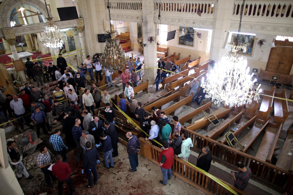 INteriores de la iglesia Mar Girgis en El Cairo. (EFE)