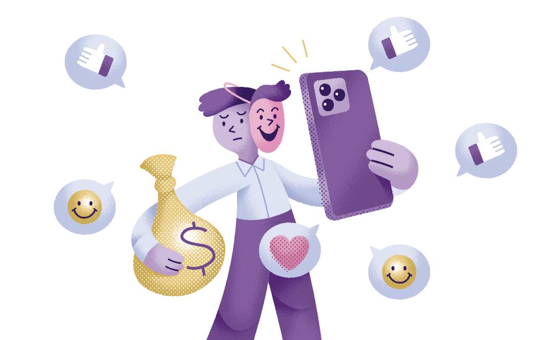 Fininfluencers, no todo lo que brilla es oro. Ilustración de Iván Vargas