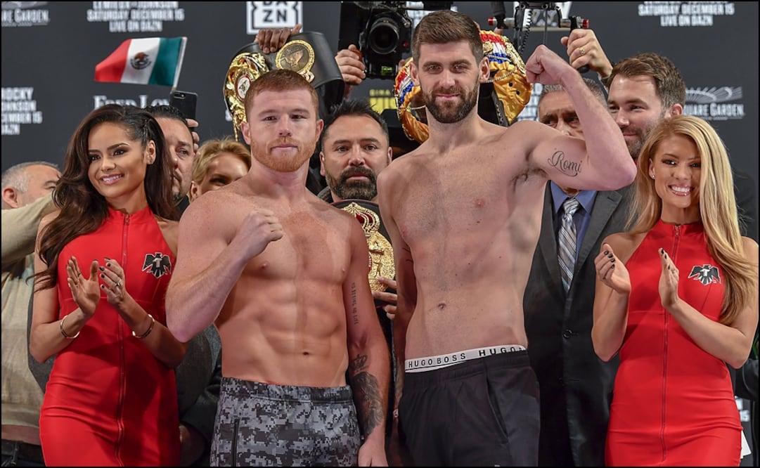 Saúl Álvarez y Rocky Fielding listo para el combate en Nueva York. Foto: Imago7