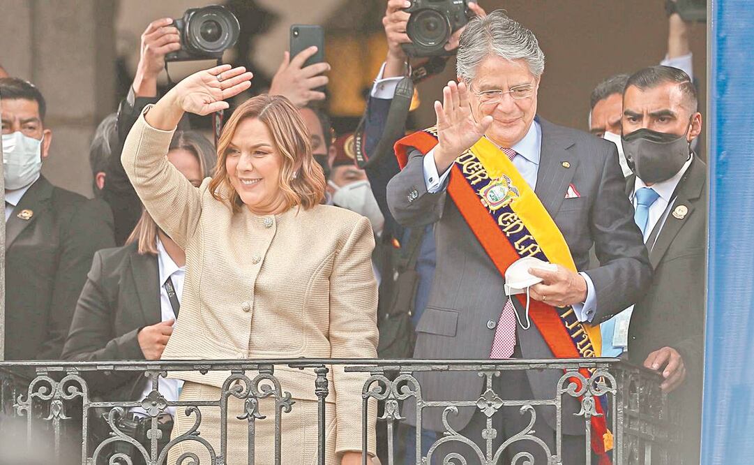 El presidente de Ecuador, Guillermo Lasso, y la primera dama, María de Lourdes Alcívar Crespo. Foto: José Jácome. EFE