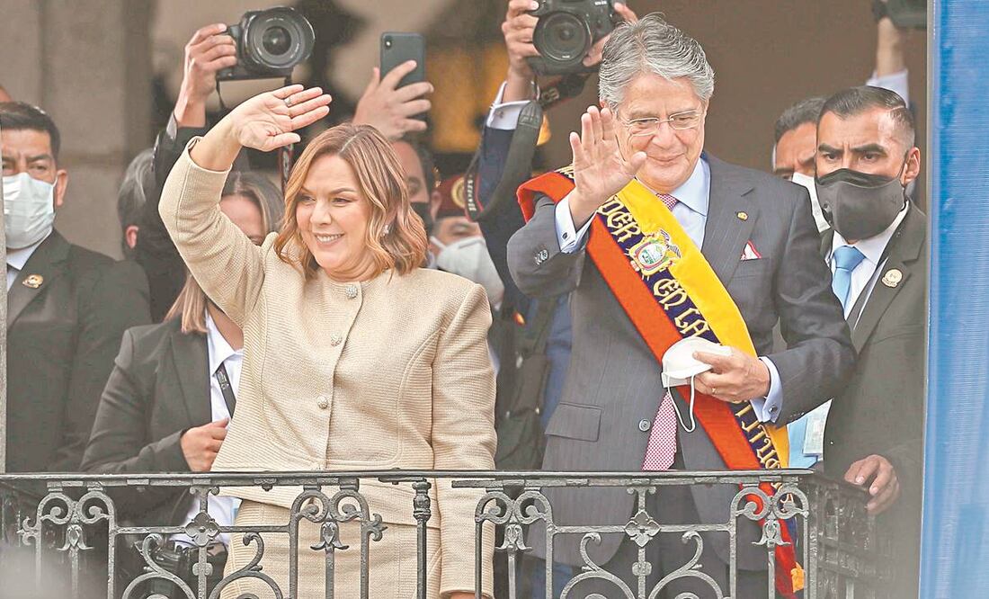 El presidente de Ecuador, Guillermo Lasso, y la primera dama, María de Lourdes Alcívar Crespo. Foto: José Jácome. EFE