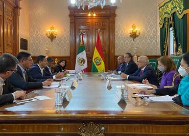 AMLO concluye reunión con presidente de Bolivia en Palacio Nacional