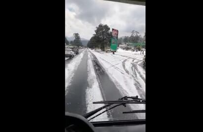 ¡Clima loco! Lluvia y granizada sorprende a automovilistas en la México-Cuernavaca VIDEOS