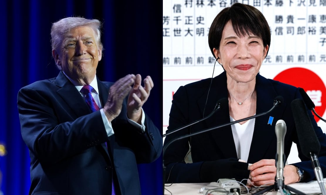 Donald Trump felicita a la primer ministra japonesa Sanae Takaichi. Foto: AP/AFP