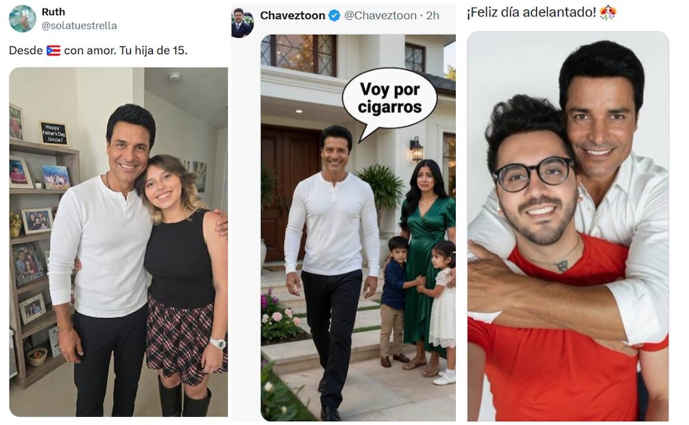 Chayanne lanza dinámica en redes y "sus hijos" le responden con fotos realizadas con IA.