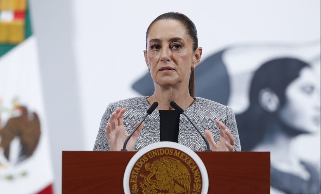 La presidenta Claudia Sheinbaum en la mañanera del 5 de junio de 2025. Foto: EFE