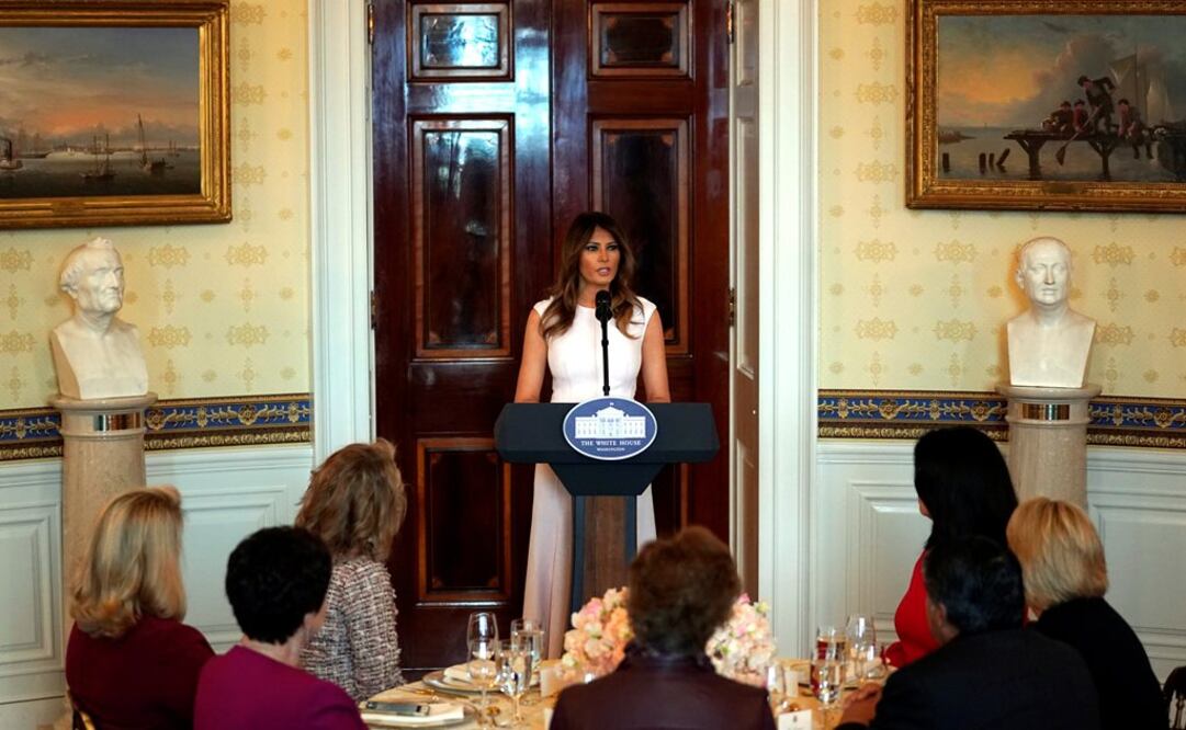 Melania Trump durante un discurso ante las esposas de los gobernadores de los estados del país (Foto: Reuters)