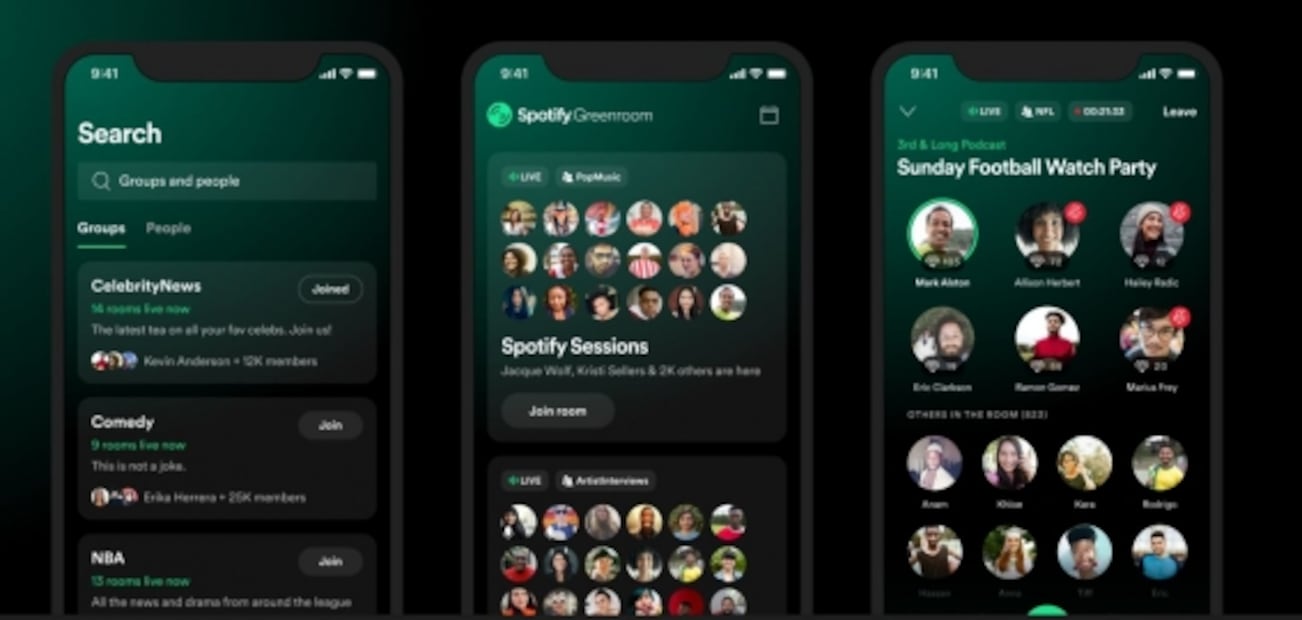 Spotify presenta Greenroom, su servicio estilo Clubhouse 