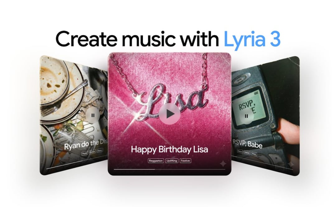Lyria 3 llega Gemini para que puedas crear música con IA. Imagen: cortesía