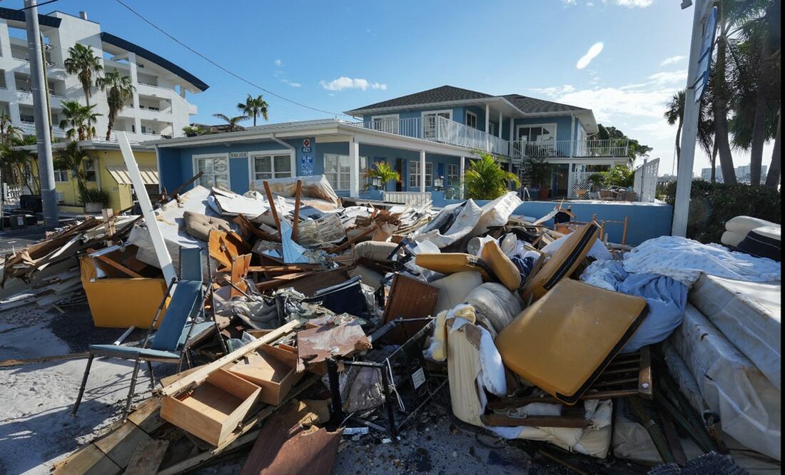 Afectaciones por el Huracán Milton tras su paso por Florida. Foto: AFP