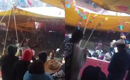 Granizada y lluvias afectan el sur de la CDMX; derriba lona en ruedo de Santo Tomás Ajusco, Tlalpan