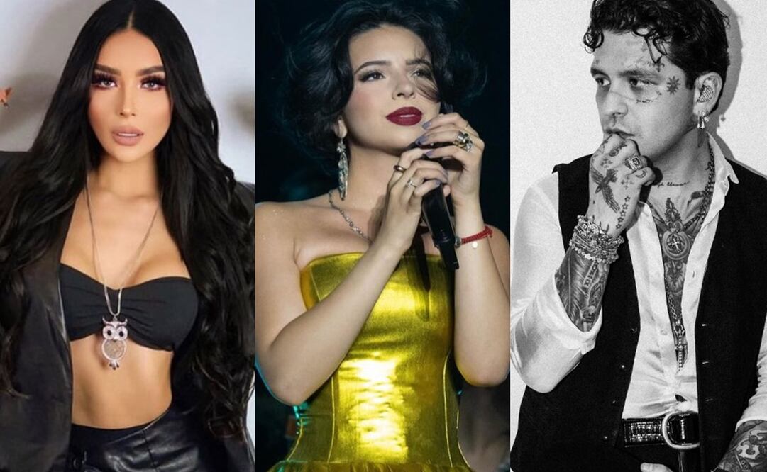 Ángela Aguilar, Christian Nodal y Serrath. Foto: Instagram oficial.