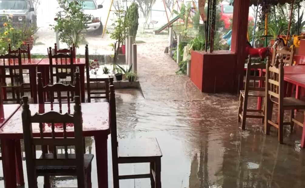 Tormenta en Zona Arqueológica de Teotihuacán. Foto: Especial
