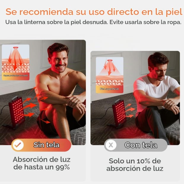 luz roja e infrarroja de 660nm y 850nm para produccion de colageno
