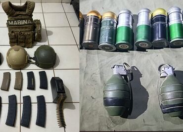 Aseguran armas, granadas y un chaleco apócrifo de la Marina en Culiacán; hallan camioneta con reporte de robo
