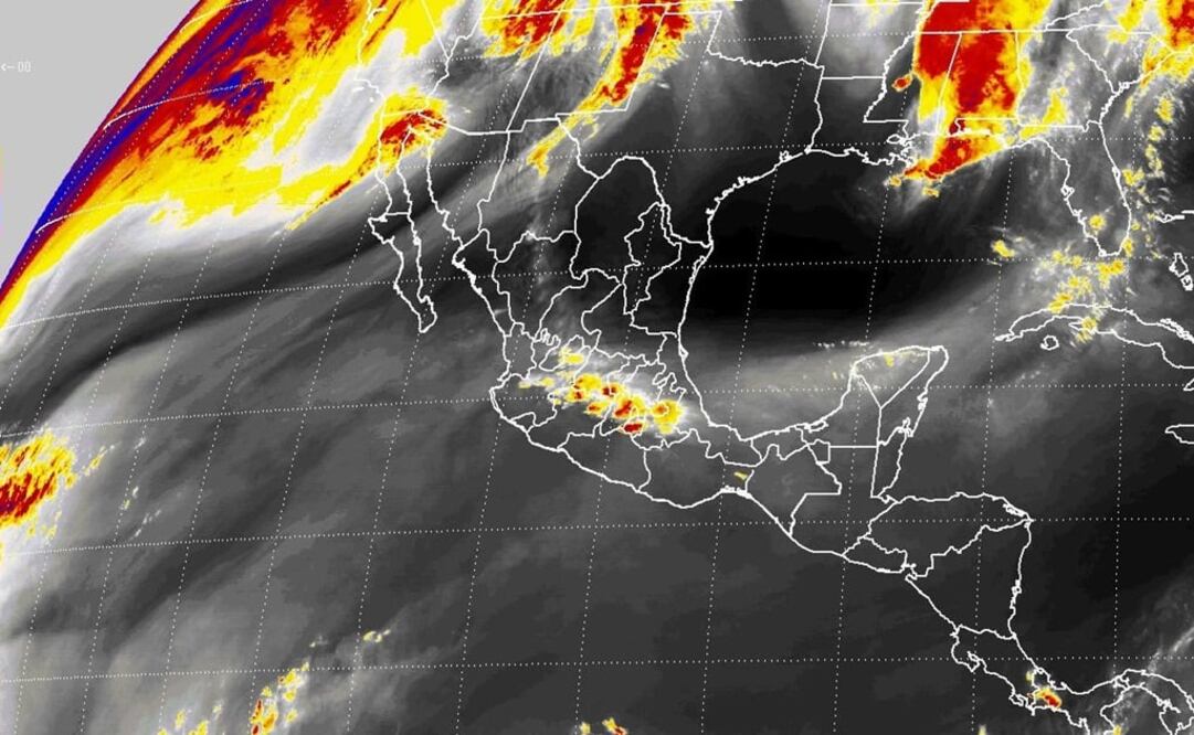 Imagen del Servicio Meteorológico Nacional de las condiciones climatológicas que prevalecerán para las próximas horas. /Tomada de @conagua_mx