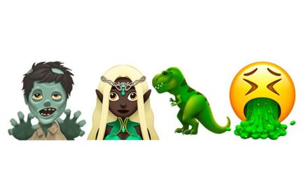 Zombis y dinosaurios, los nuevos emojis de iOS