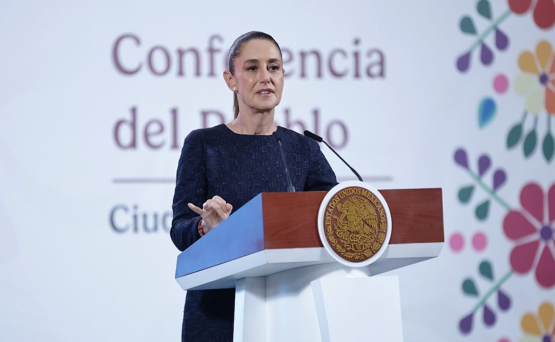Claudia Sheinbaum en su conferencia matutina en Palacio Nacional el 18 de julio de 2025. Foto: Fernada Rojas/EL UNIVERSAL