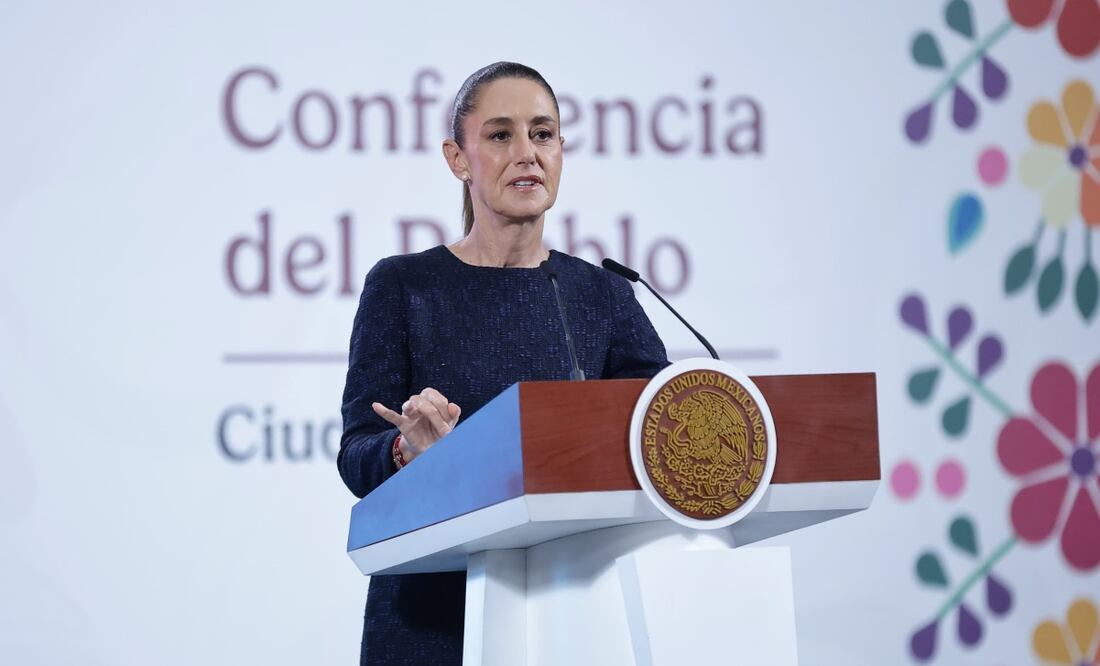 Claudia Sheinbaum en su conferencia matutina en Palacio Nacional el 18 de julio de 2025. Foto: Fernada Rojas/EL UNIVERSAL