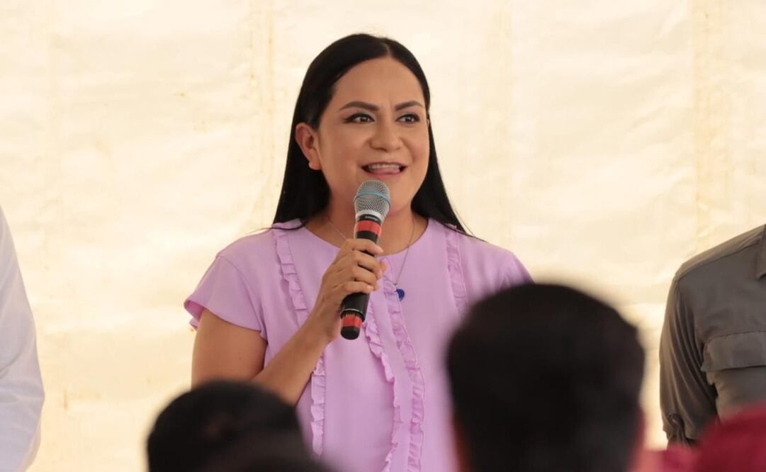 Ariadna Montiel en asamblea del programa Salud Casa por Casas en Tampico, Tamaulipas. Foto: @A_MontielR