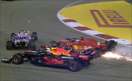 Revive el accidente entre Ferrari y Red Bull, con Checo Pérez