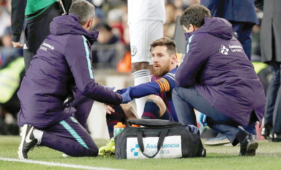 La Pulga salió en el duelo ante el Valencia, al parecer con una contractura en el aductor. (REUTERS)