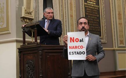 Protestan durante discurso de Adán Augusto en Puebla 