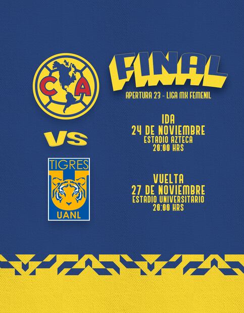 Horarios de la final entre América y Tigres - Foto: @AmericaFemenil en X, antes Twitter